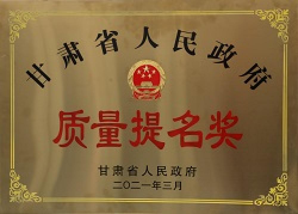第七屆甘肅省人民政府質量提名獎
